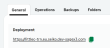 General tab showing the deployment URL