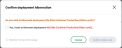 Confirmation window asking the user to confirm deployment hibernation.