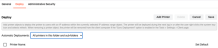 PrinterLogic Deploy tab showing automatic deployment settings for printers within a selected folder