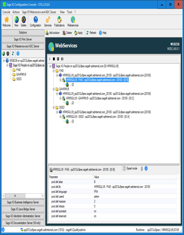 Java WebServer Web services Connection pools management