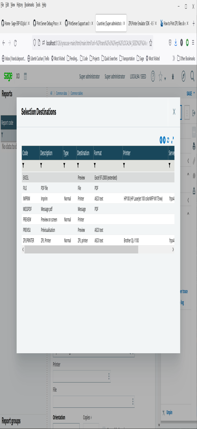 Print-server destinations