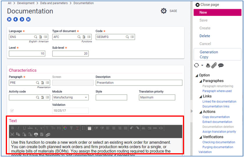 Generating a function/object documentation