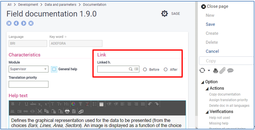 Field help documentation