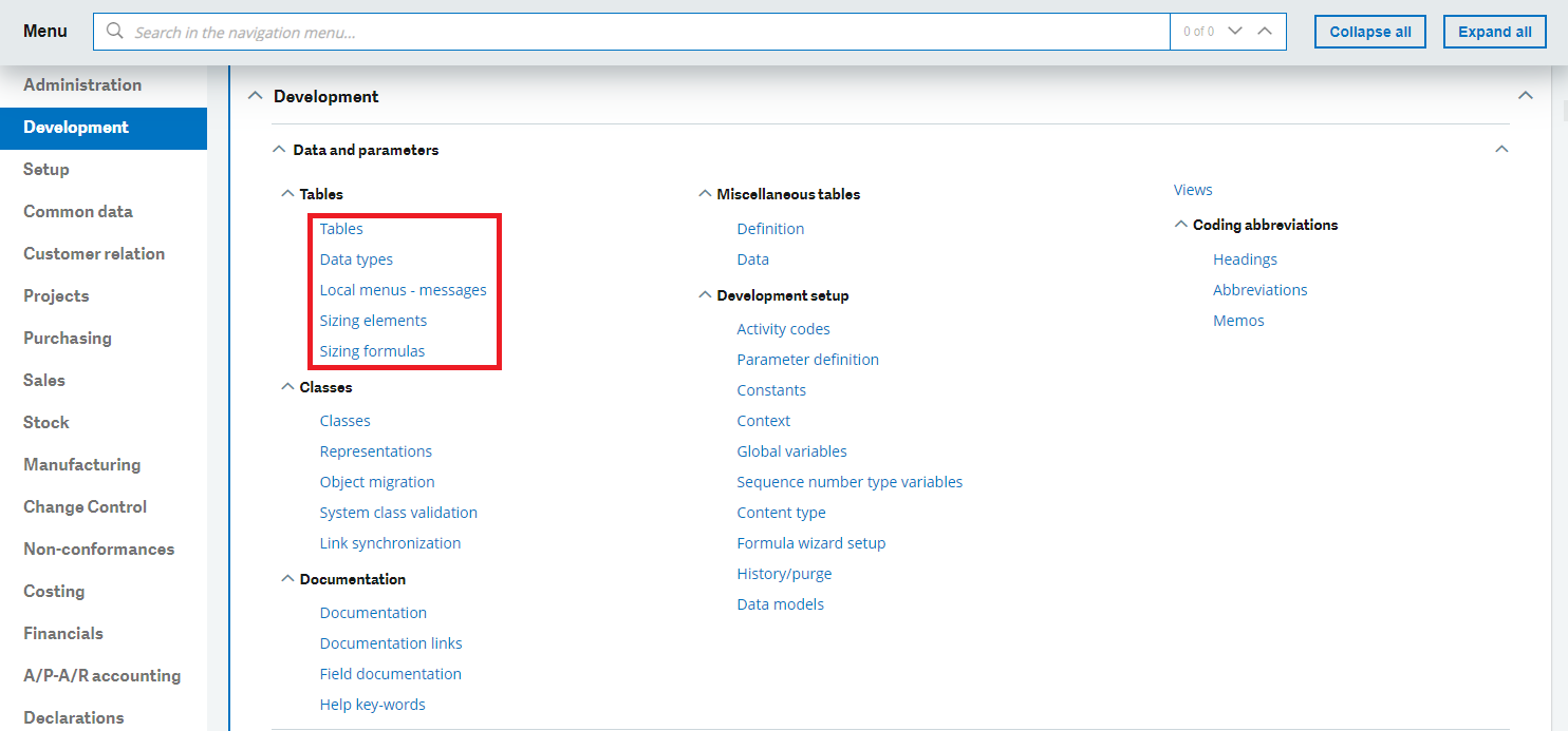Navigation pages