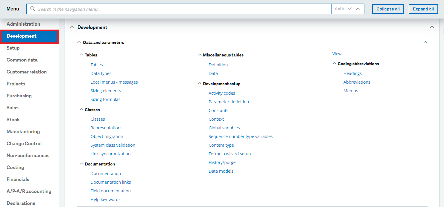 Navigation pages