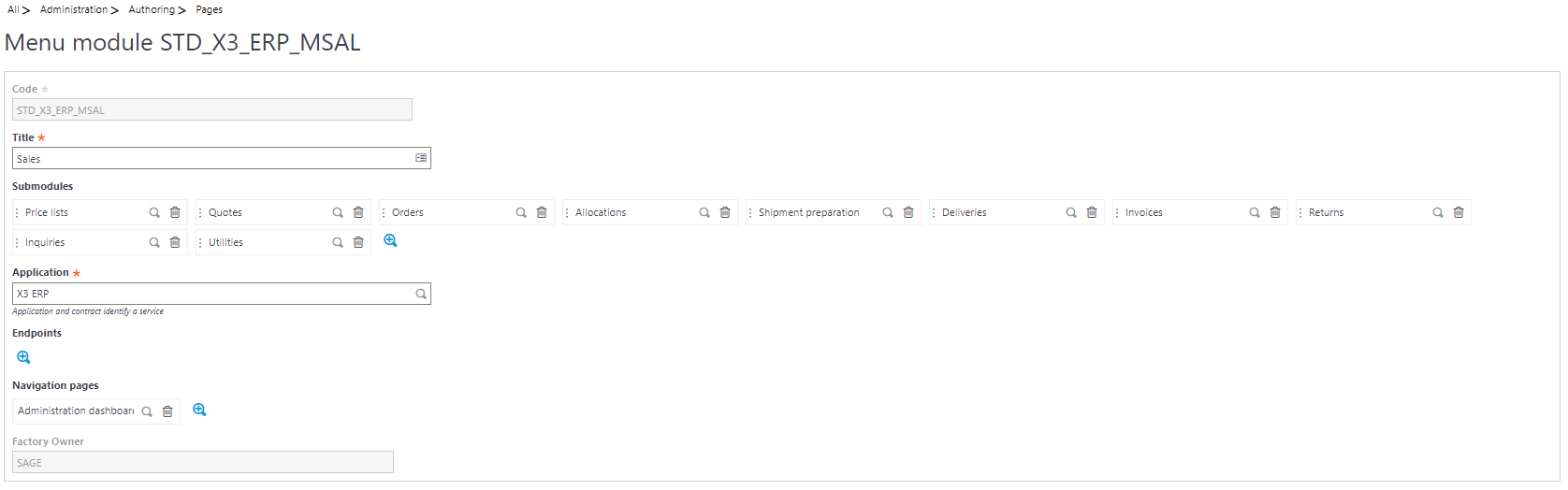 Navigation pages