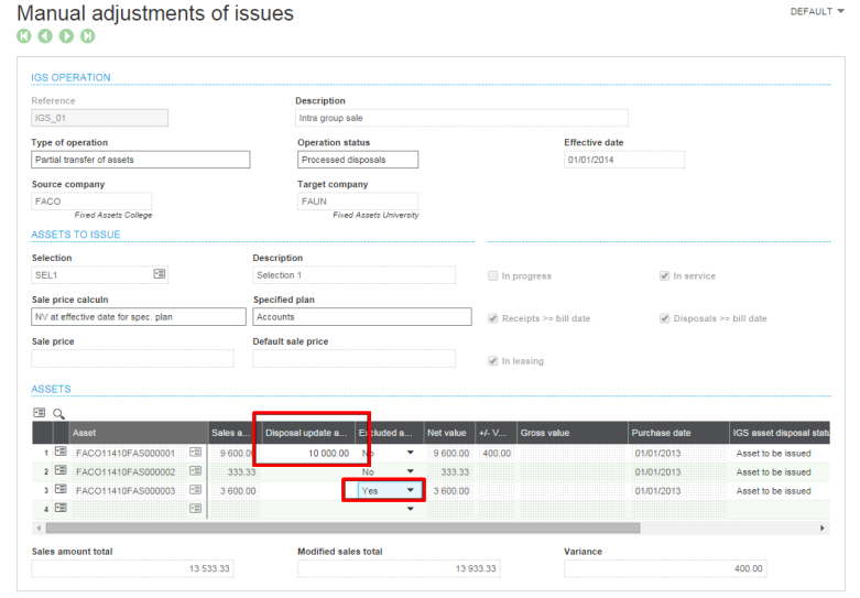Step 3: Manual adjustment of issues