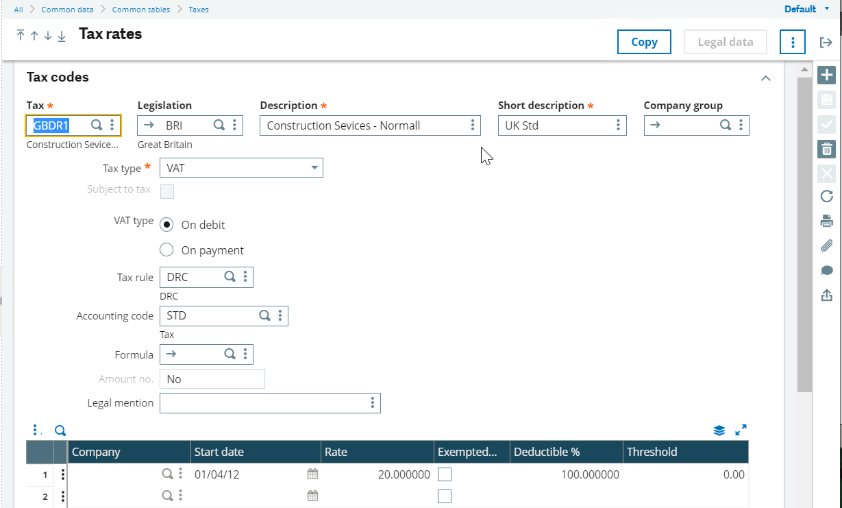 Advanced functionality for purchase documents