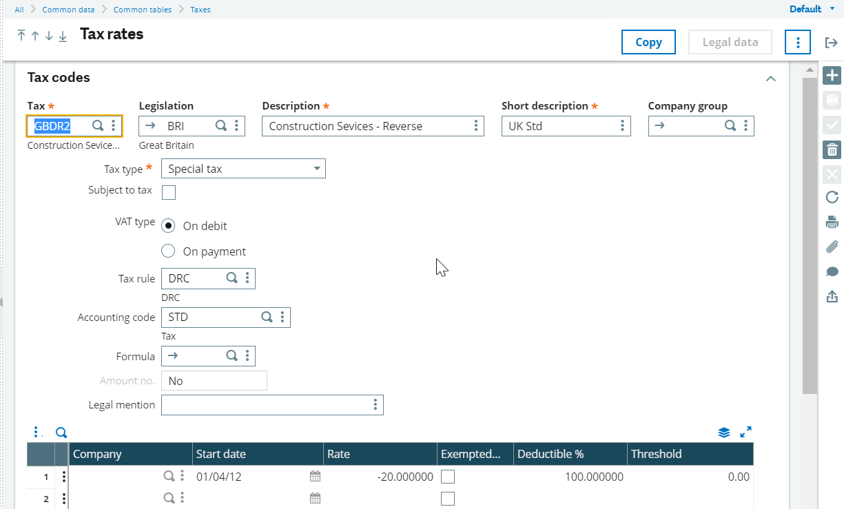Advanced functionality for purchase documents
