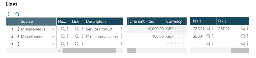 Advanced functionality for purchase documents