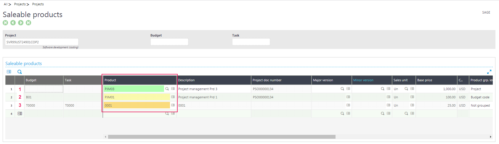 Project integration with other Sage X3 modules