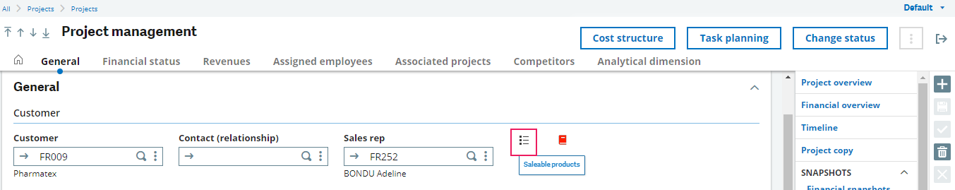 Project integration with other Sage X3 modules