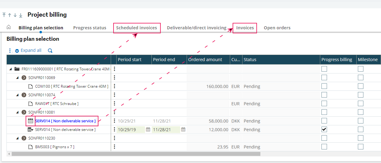 Project billing